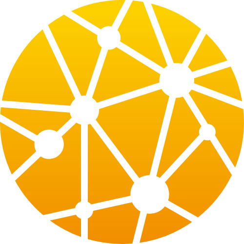 Orange round network logo image icon